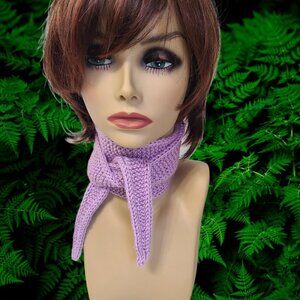 Sophie Scarf Knit Handmade Neck Warmer Lilac Sparkling Acrylic